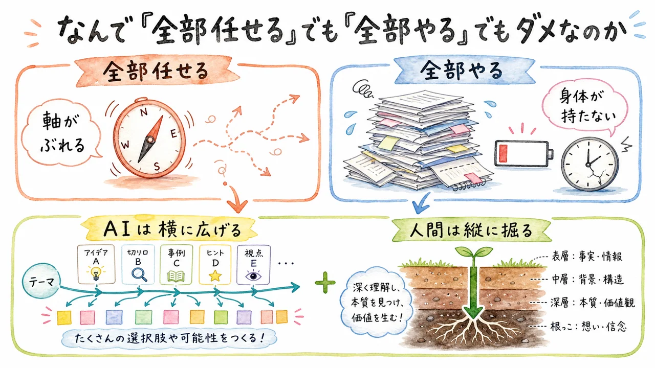 なんで「全部任せる」でも「全部やる」でもダメなのか