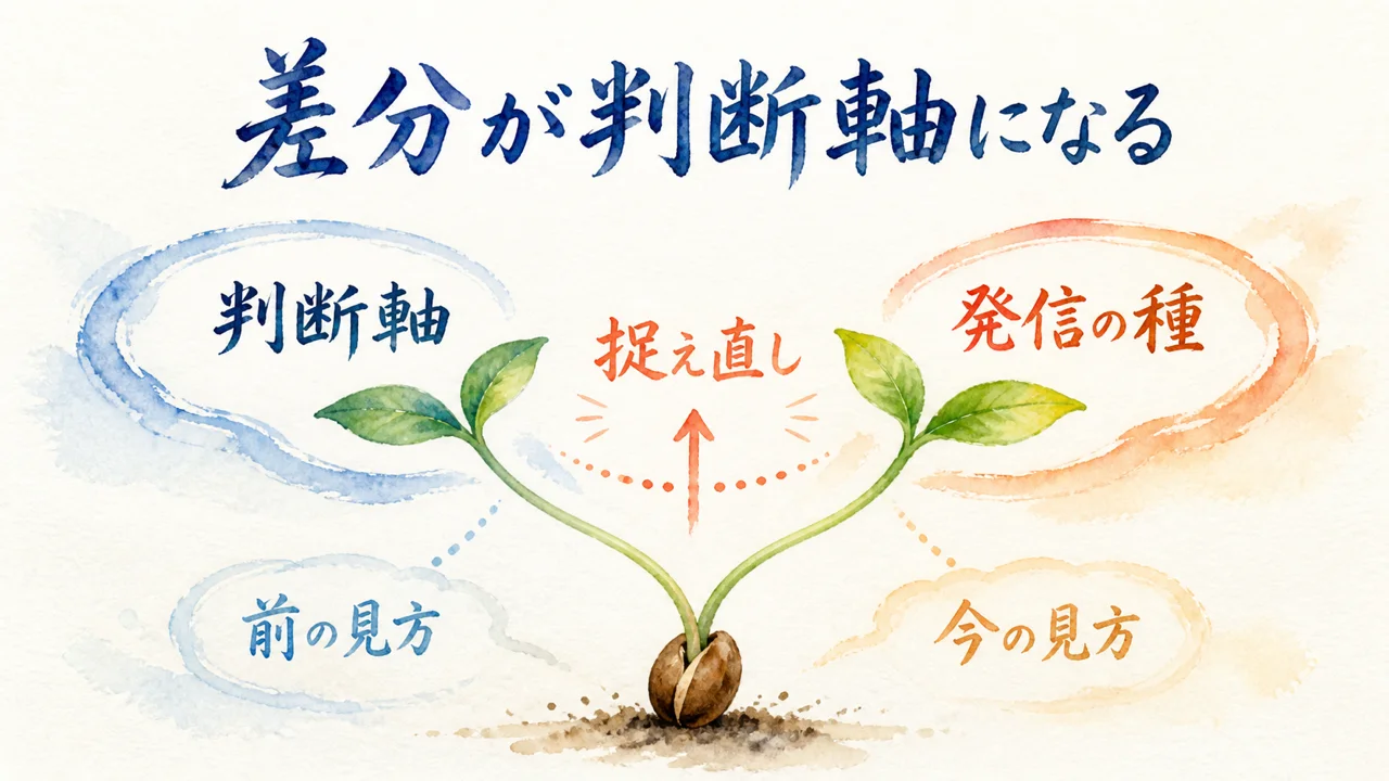 捉え直しの差分が、判断軸になり発信のネタになる