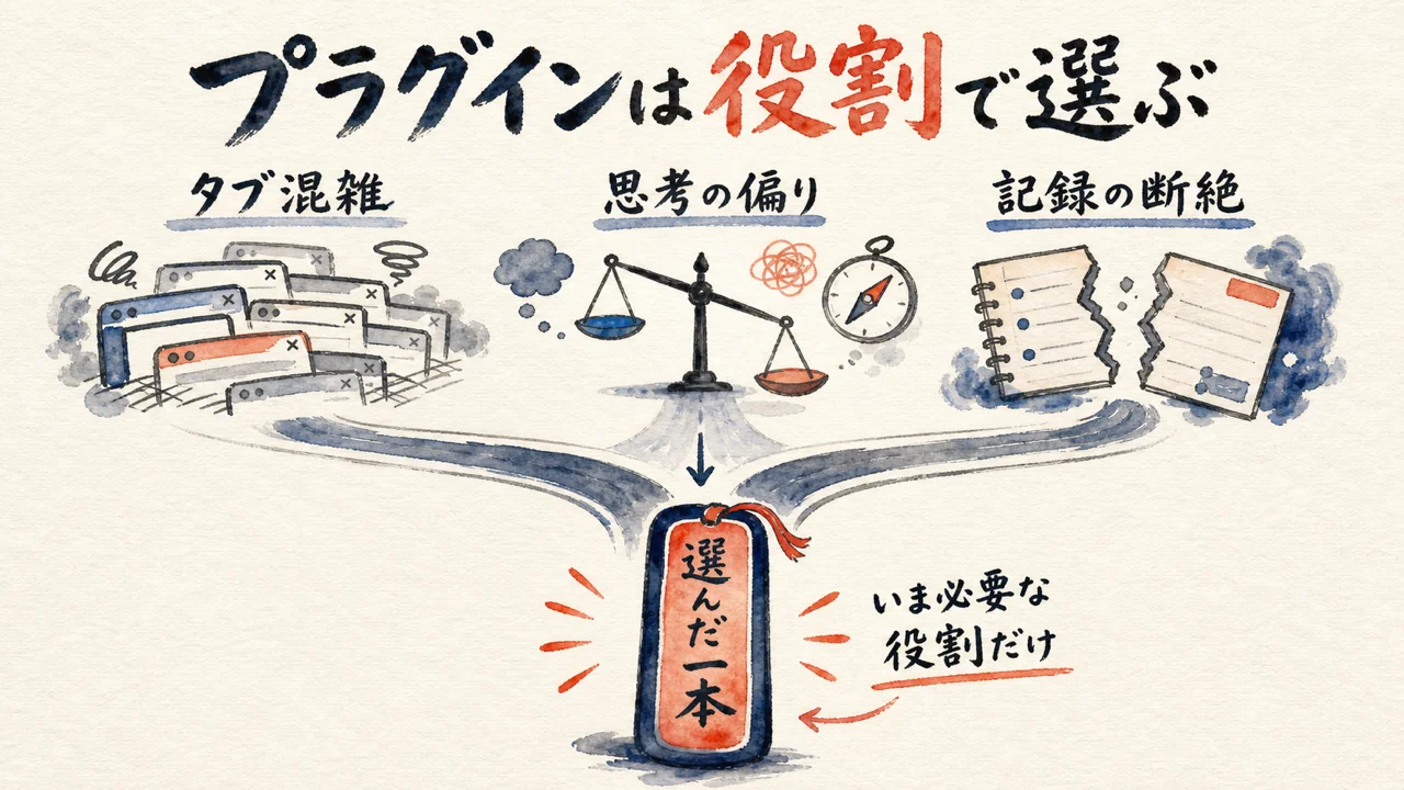 プラグインを役割で選ぶ判断フロー