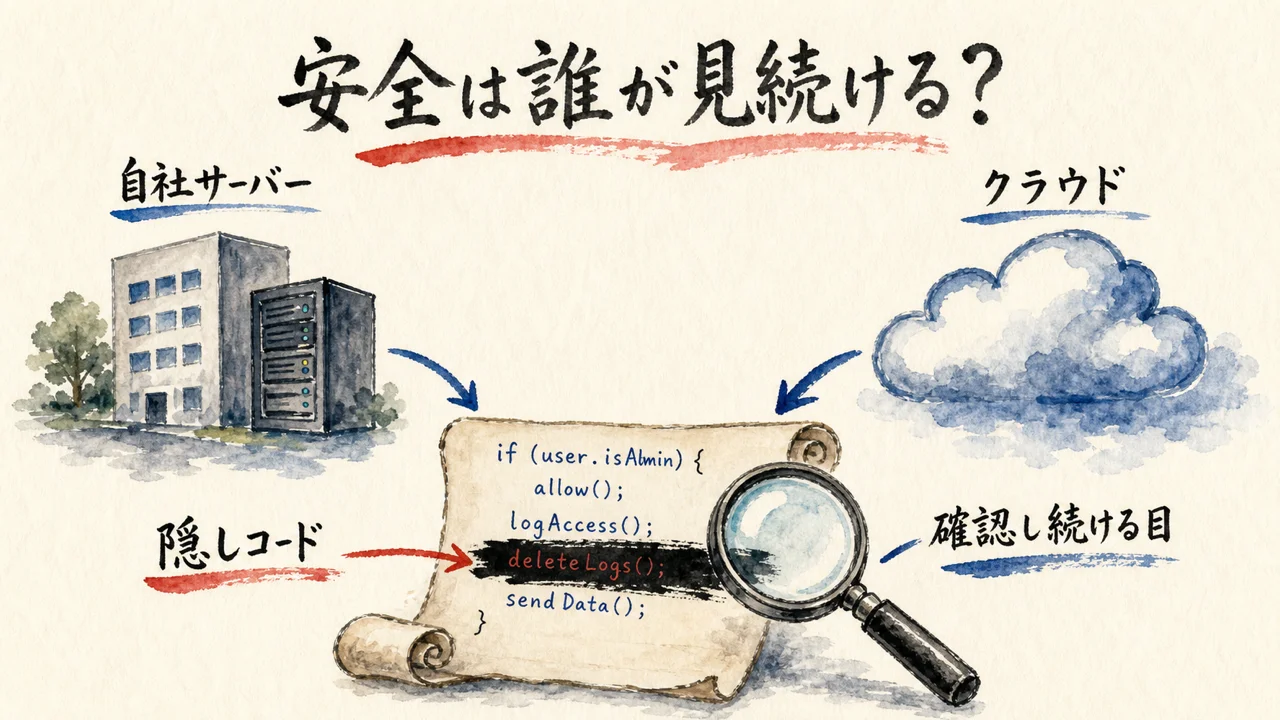 「隠し行動があるかもしれない」——安全は、どこで・誰が担保するかの話 図解