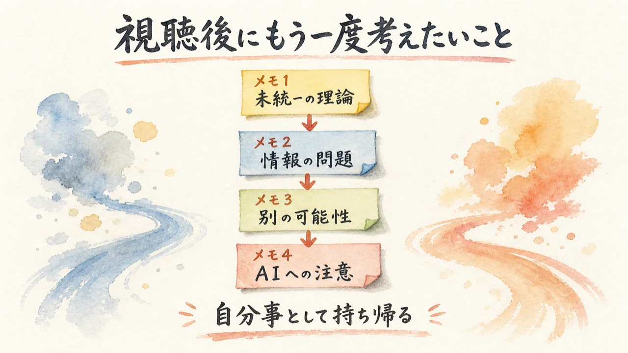 視聴後にもう一度考えたい4つのメモの図解
