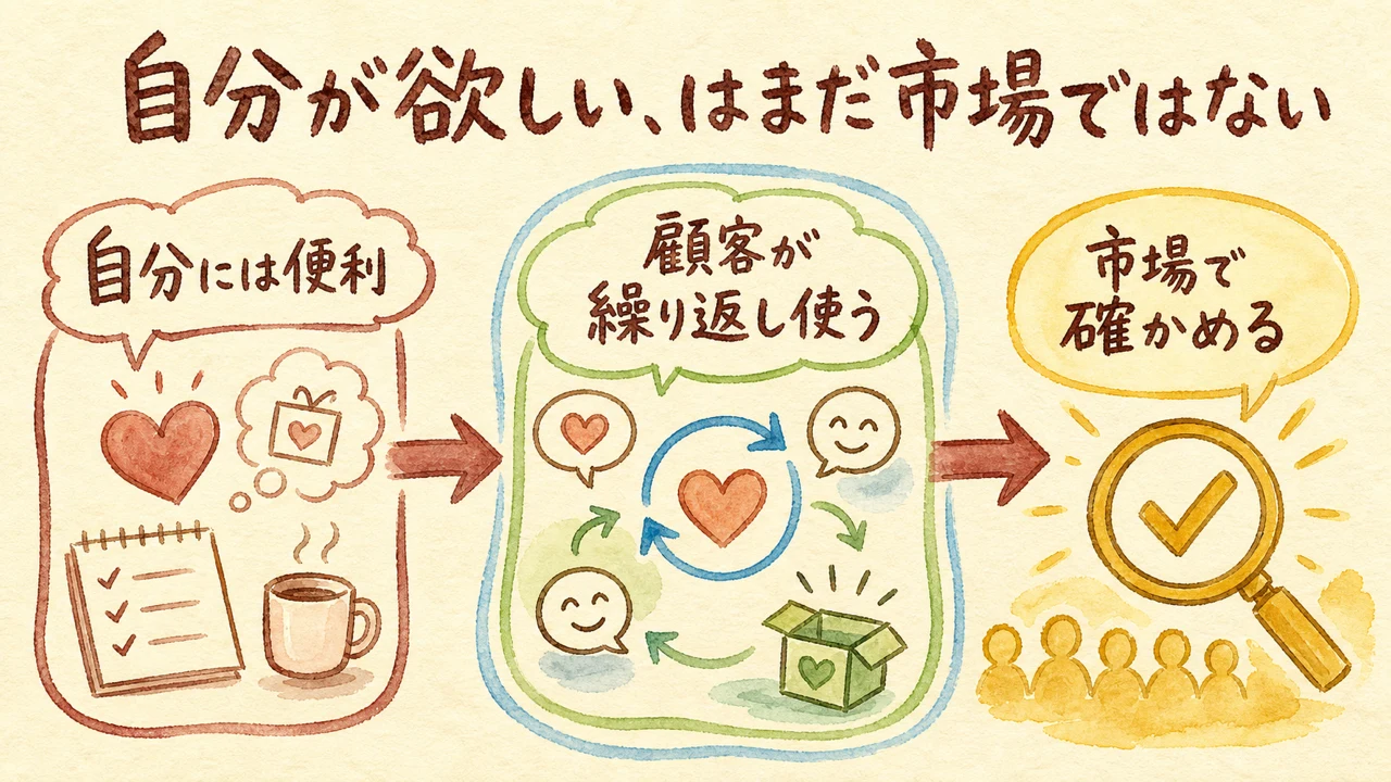 1．「自分が欲しい」は、まだ市場ではないの図解