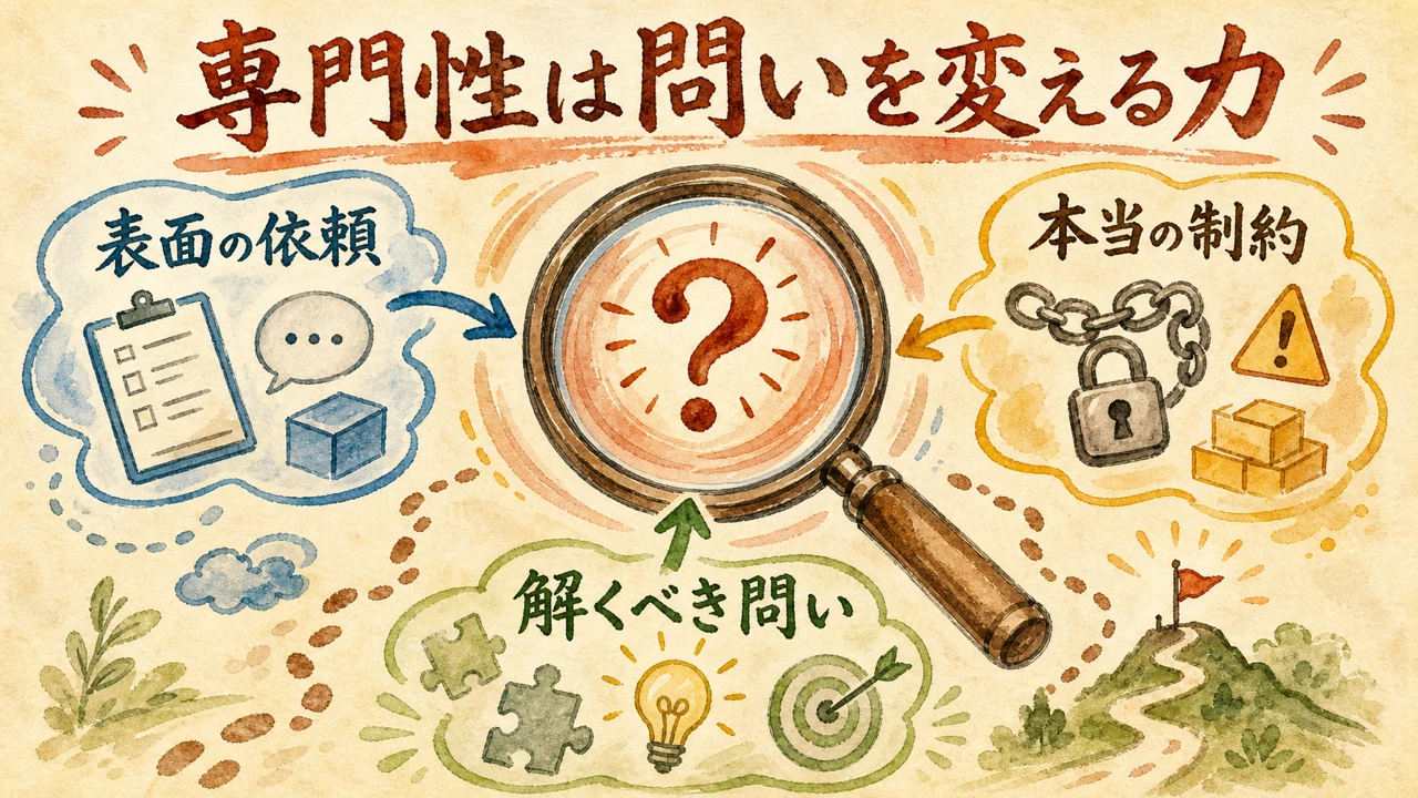 4．専門性は「詳しさ」より「問いを変える力」に表れるの図解