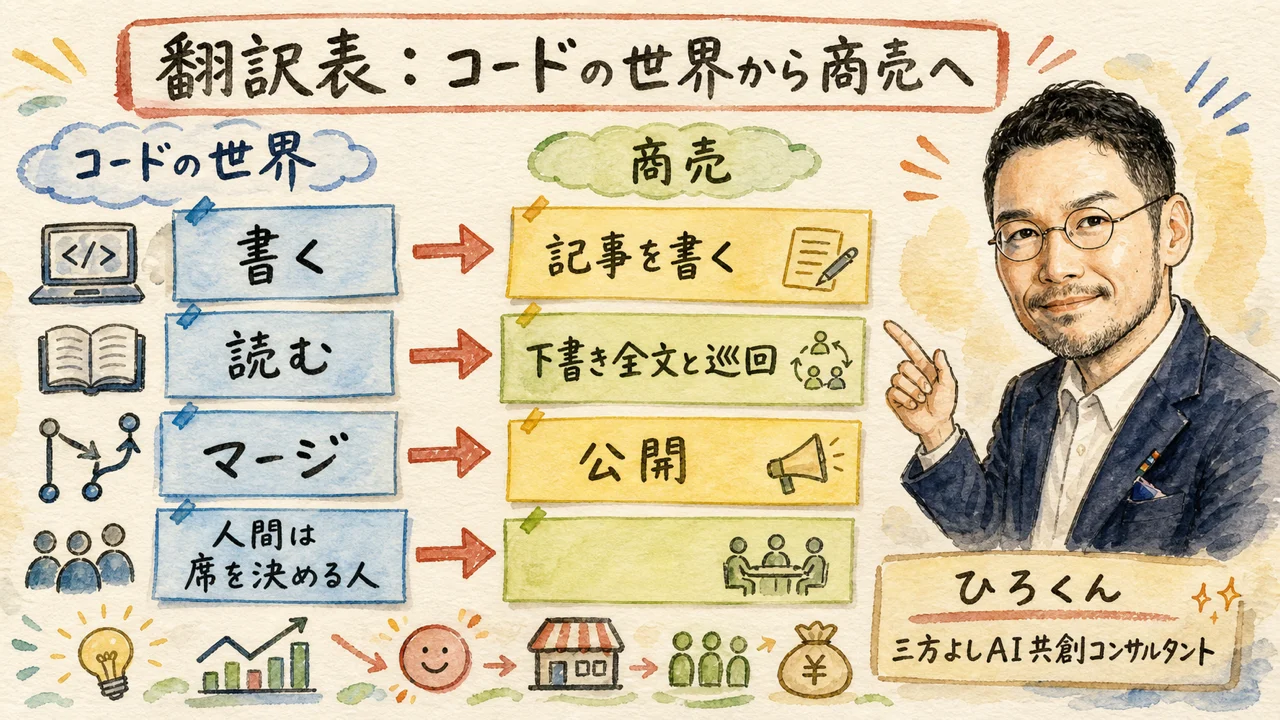 コードの世界から商売の世界への翻訳表