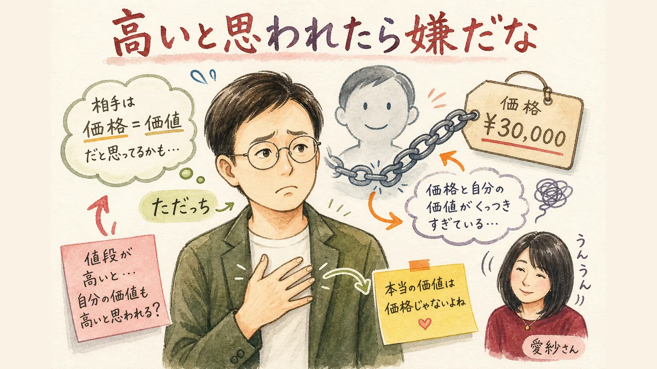 価格と自分の価値がくっつきすぎている図解