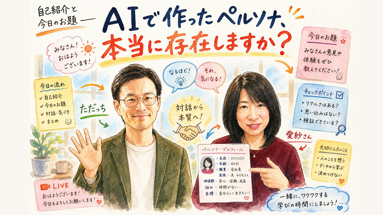 自己紹介と今日のお題──「AIで作ったペルソナ、本当に存在しますか？」解説図