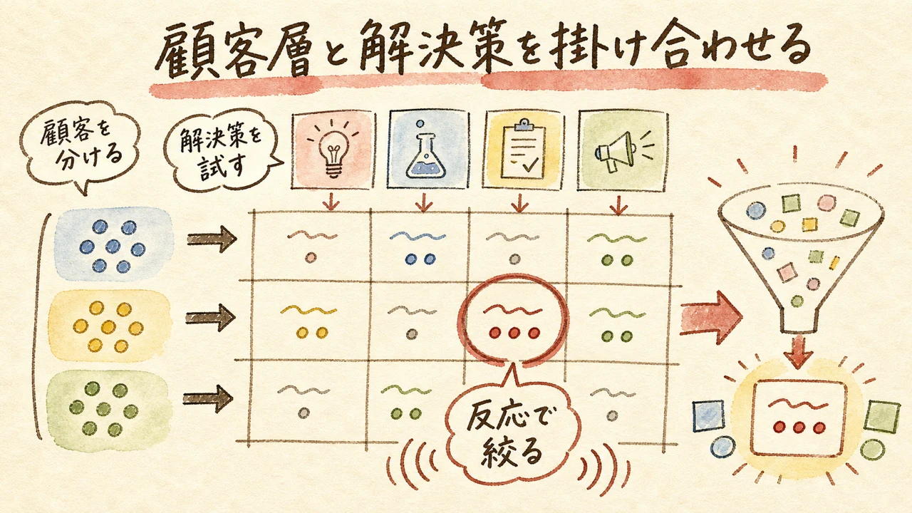 13．一案を磨き込むより、組み合わせを小さく試すの図解