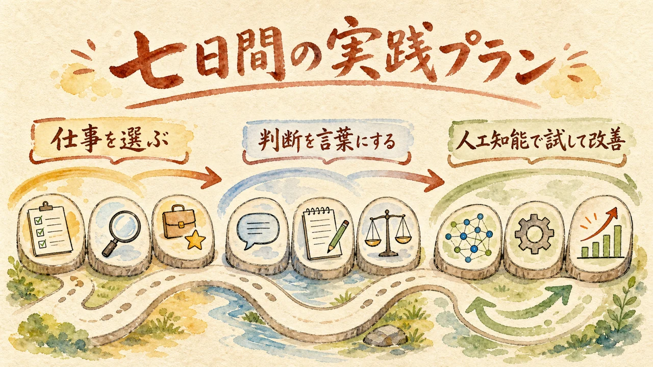 14．明日から始めるための7日間実践プランの図解