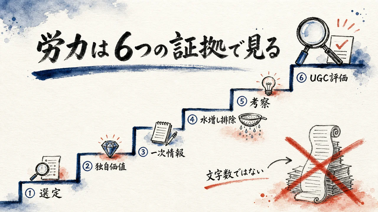 労力の証拠6段の階段図解