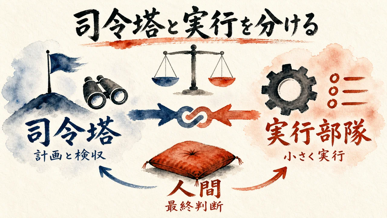 司令塔と実行部隊を分ける 図解