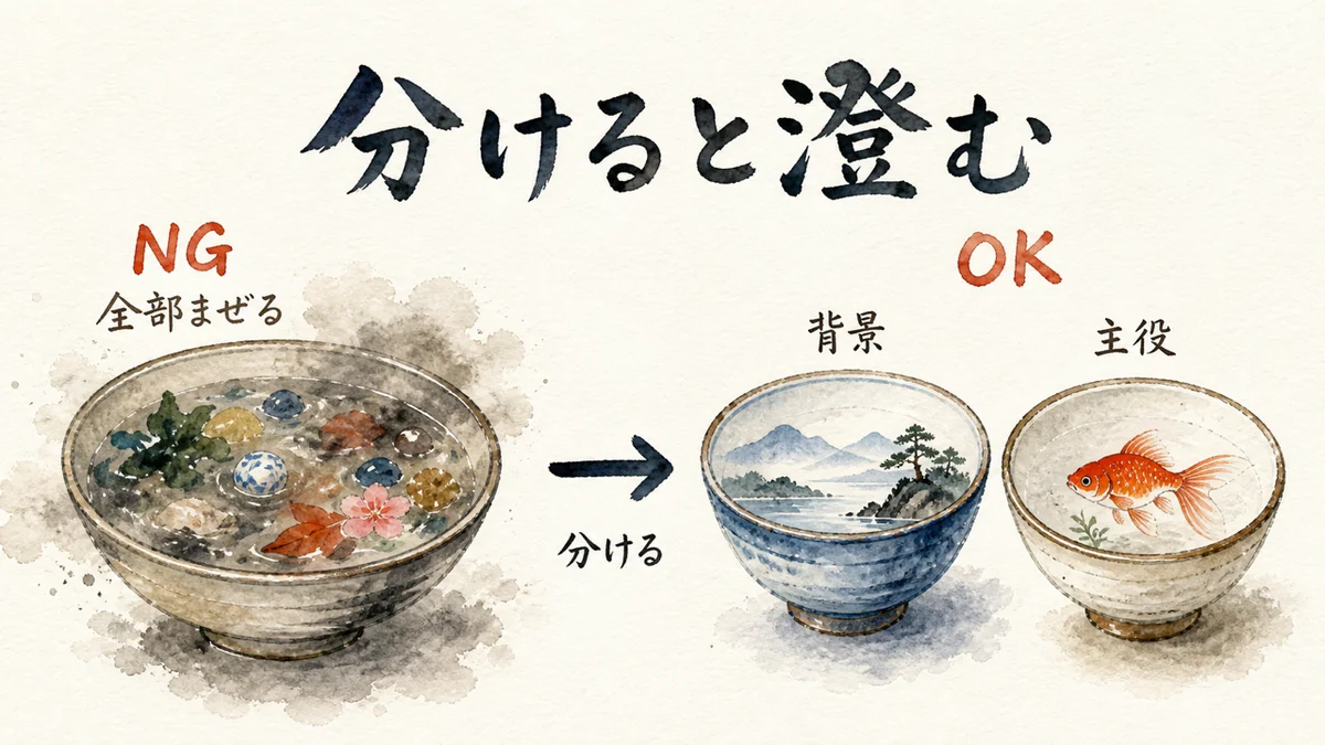 分けると澄む——背景と主役を分けて書く図解