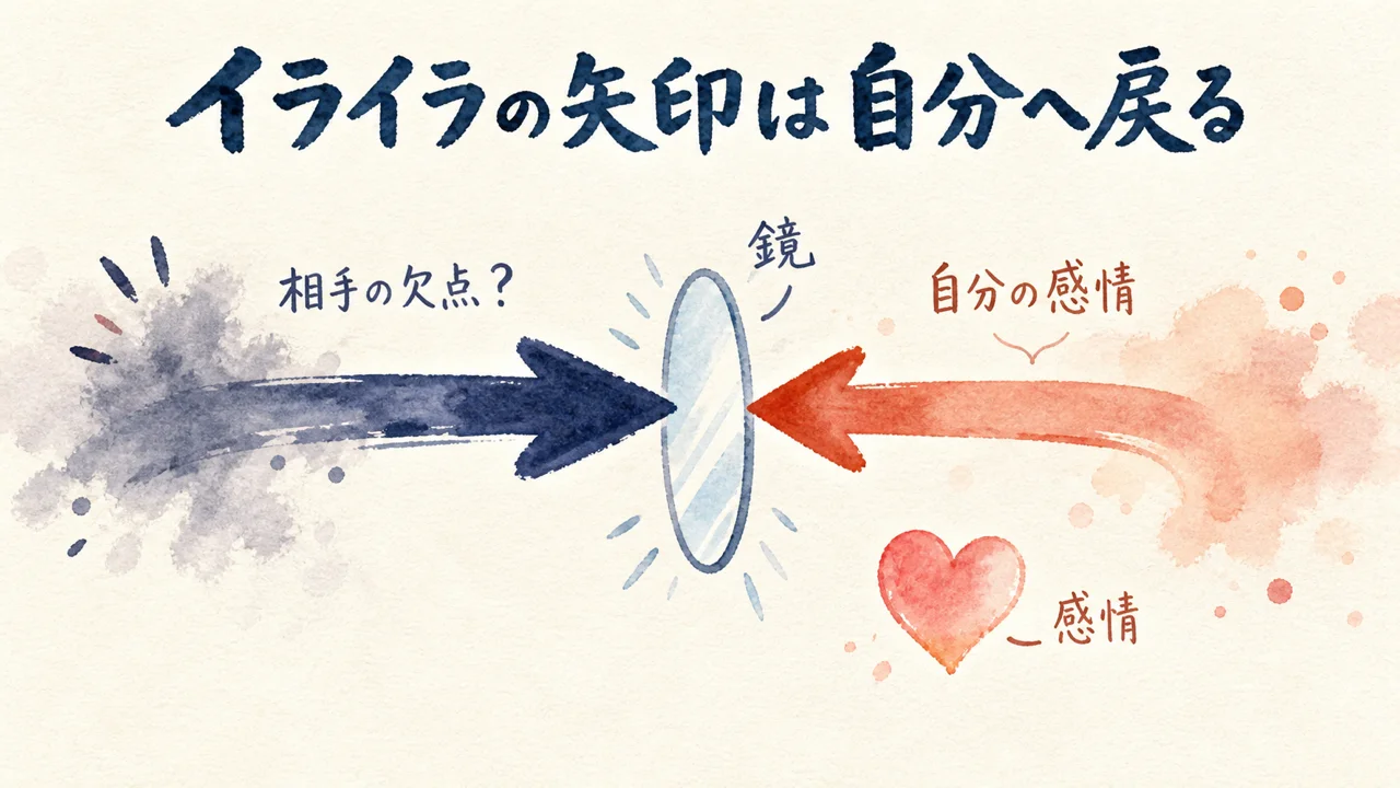 イライラの矢印は自分へ戻るという図解