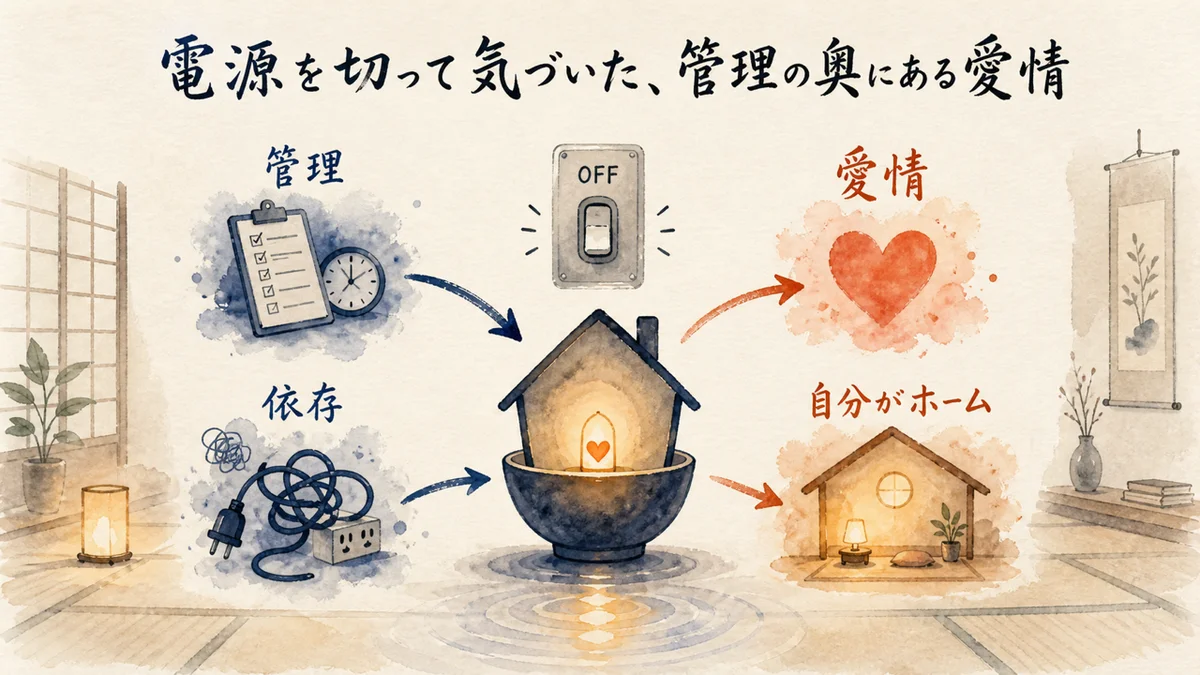 電源を切って気づいた、管理の奥にある愛情——自分がホームになる図解