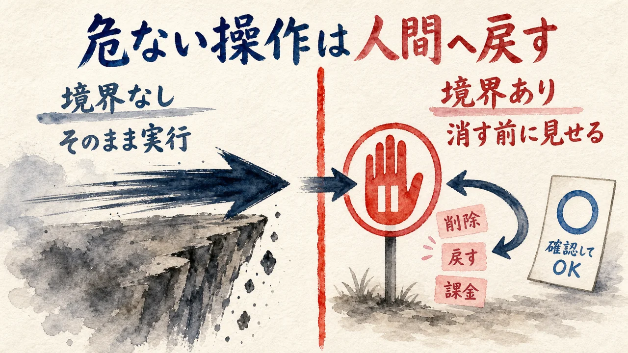 消す・戻す・課金する前で止める 図解