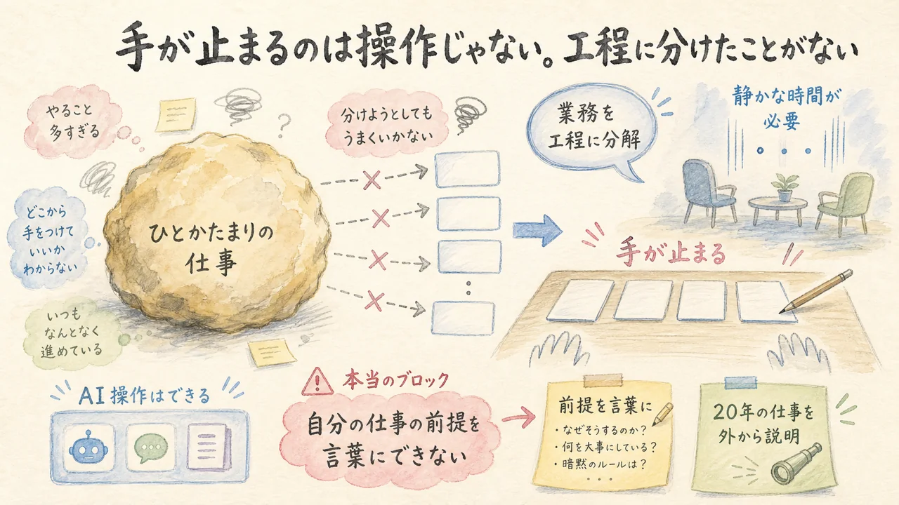 自分の仕事を工程に分けたことがないから手が止まる図解