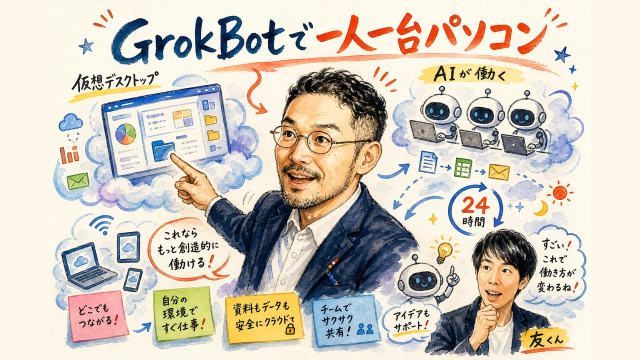 ひろくんのGrokBot導入と一人一台パソコンのグラレコ
