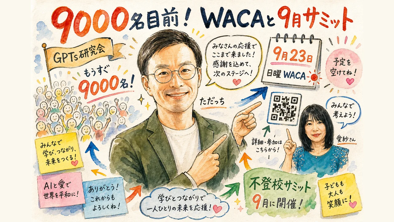 GPTs研究会や日曜WACAコラボLIVEの告知をするただっちと愛紗さん