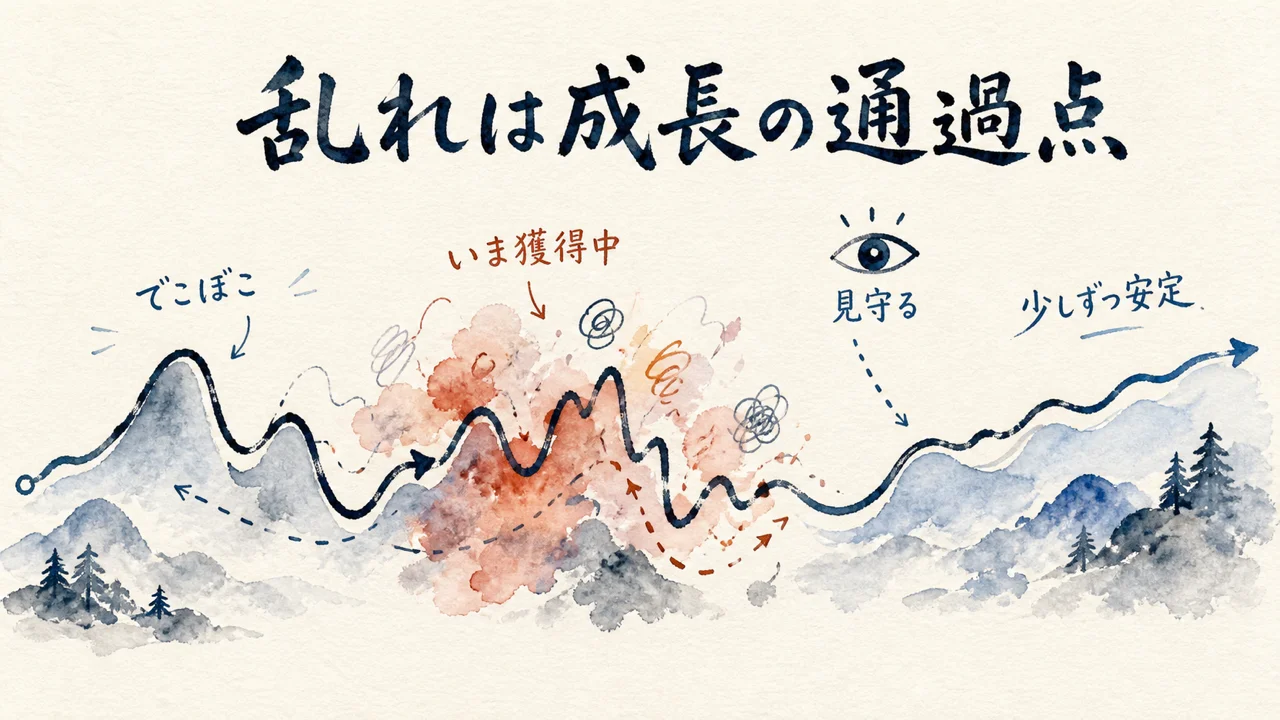 乱れは成長の通過点という図解