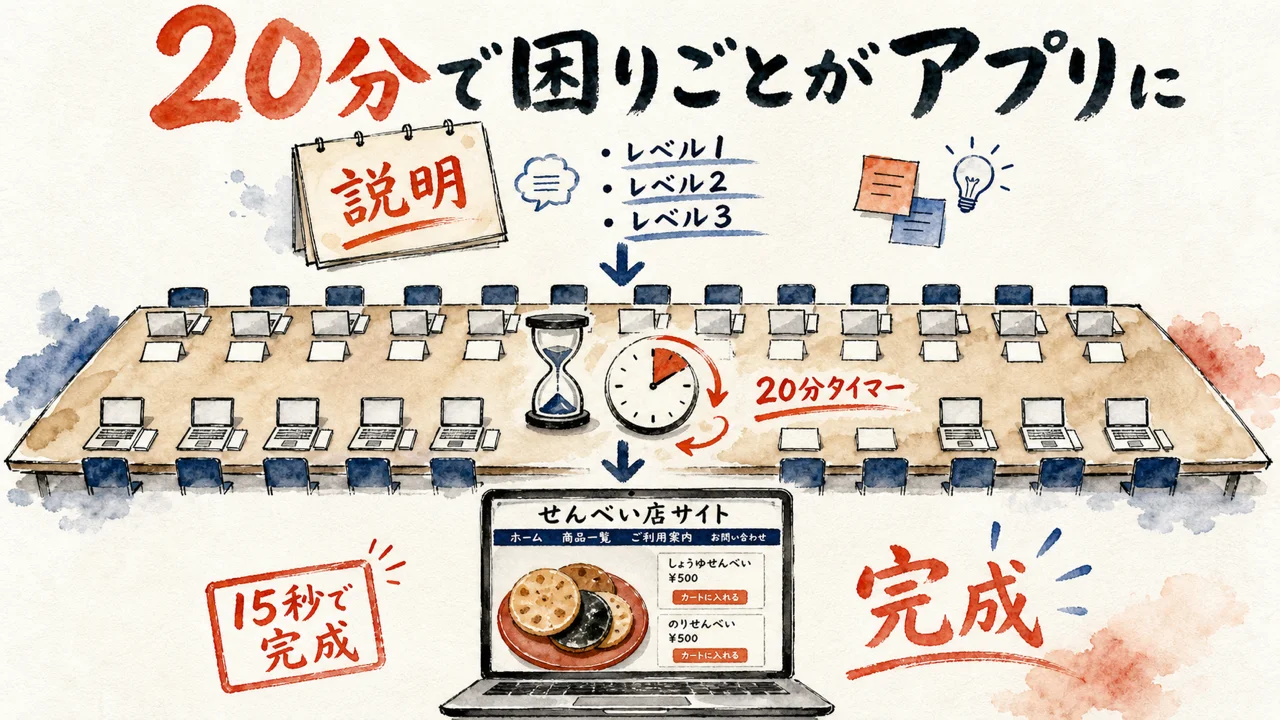20分で困りごとがアプリに——24人の実践タイム