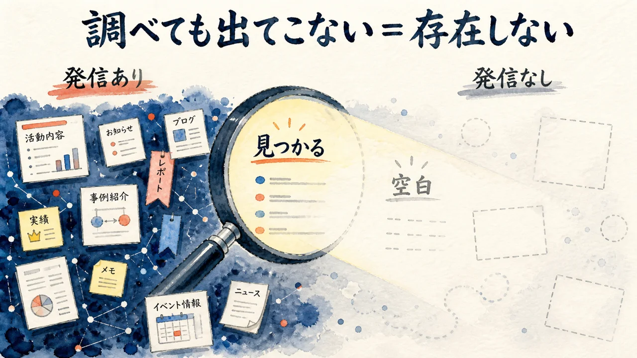 個人も組織も、発信しないと「存在しないこと」になる