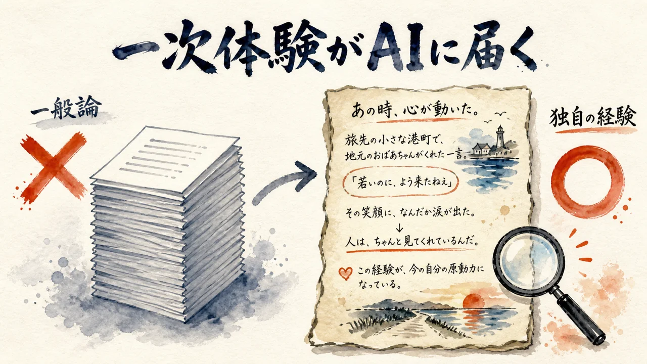 量産の一般論と1枚の独自体験の対比図解