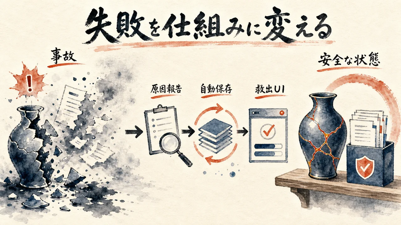 失敗を仕組みに変える金継ぎの図解