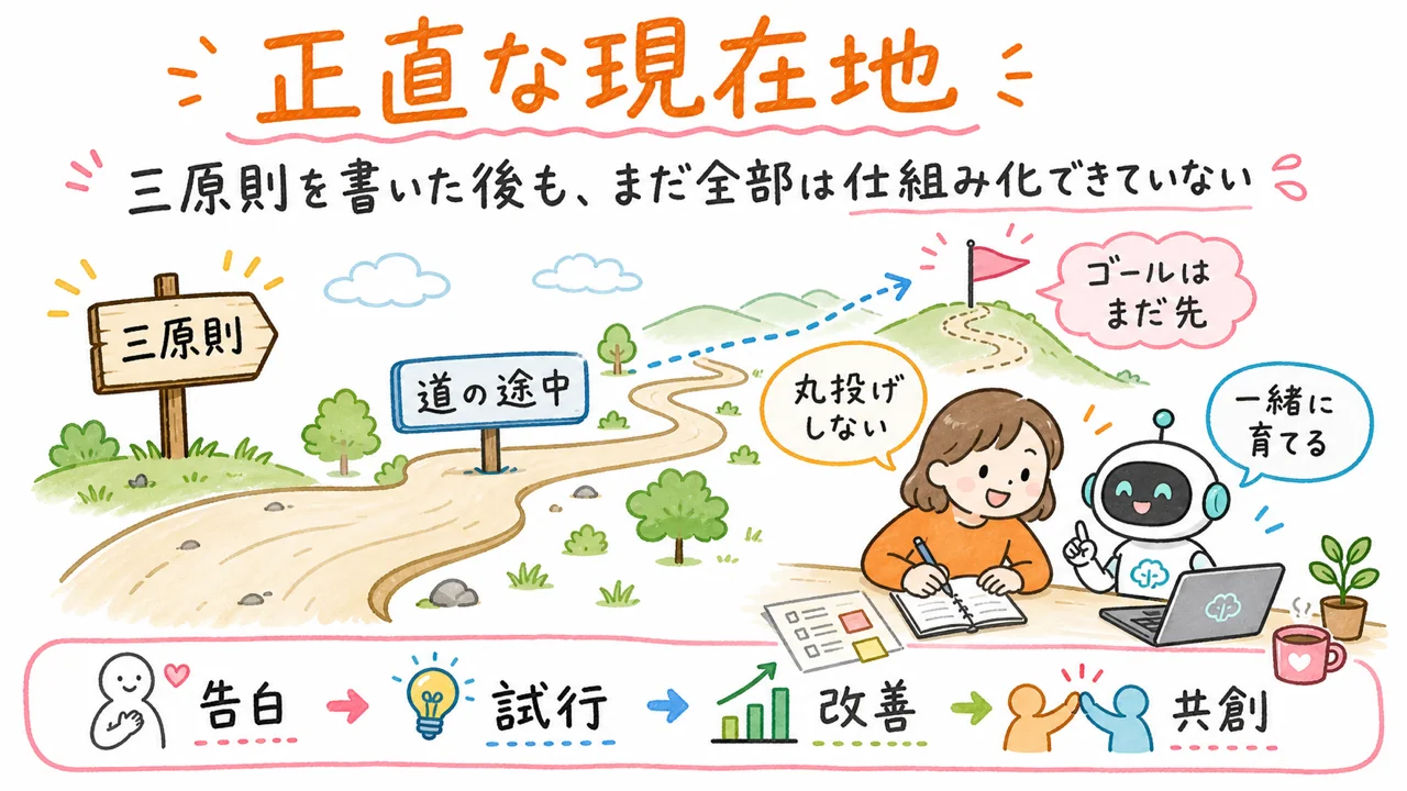 三原則を書いた後の正直な現在地の図解