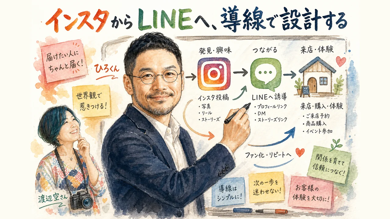 インスタからLINEへ、導線で設計するイラスト