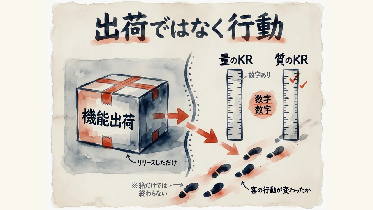 出荷ではなく行動。箱から足跡へ変わる図