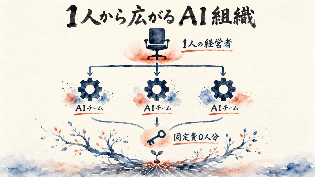 1人の経営者とAIのチームという働き方 図解