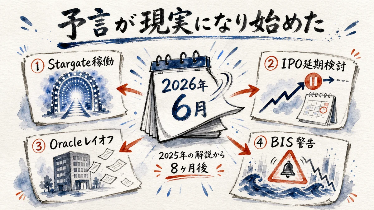 2026年6月の追記、予言が現実になり始めた変化を示す図解