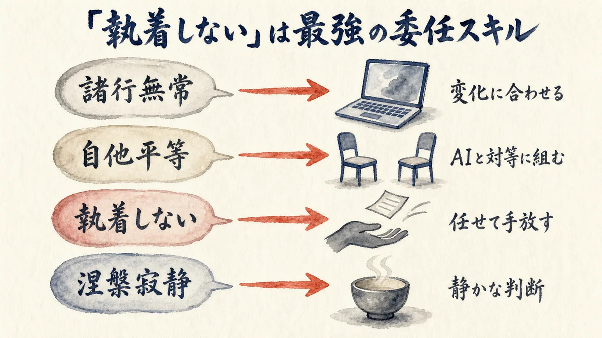 仏教の知恵をAI経営に活かす図解