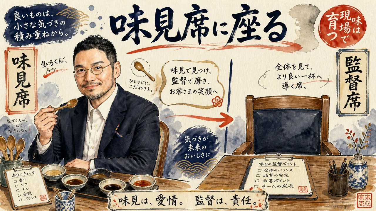 味見席に座る