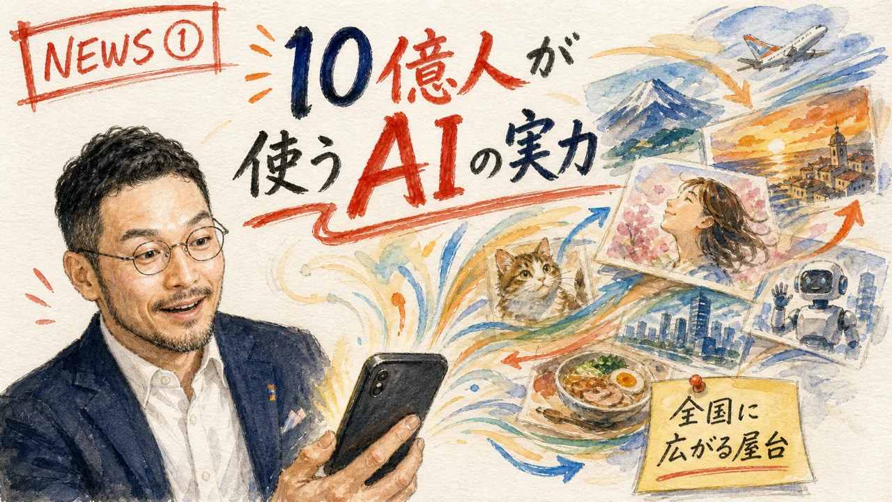 Geminiアプリ月間10億人突破の図解