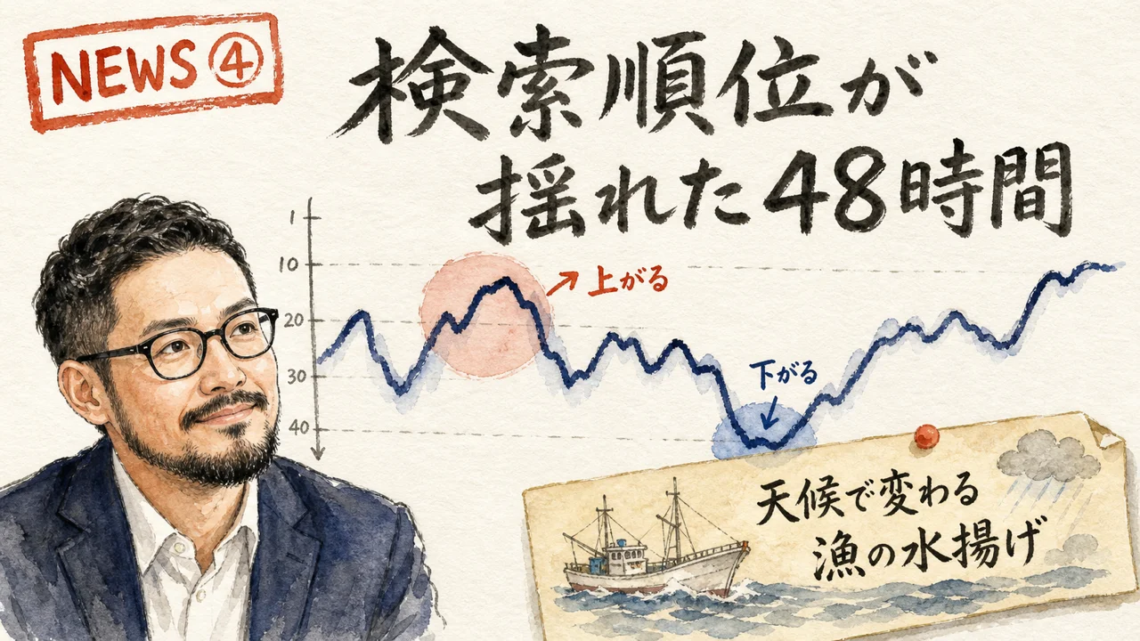 Google検索順位変動スパイクの図解