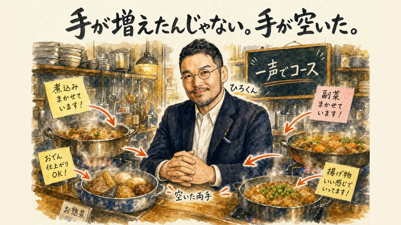 手が増えたんじゃない。手が空いた