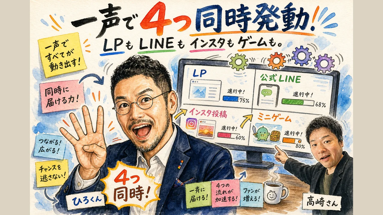 一声で4つ同時発動。LPもLINEもインスタもゲームも