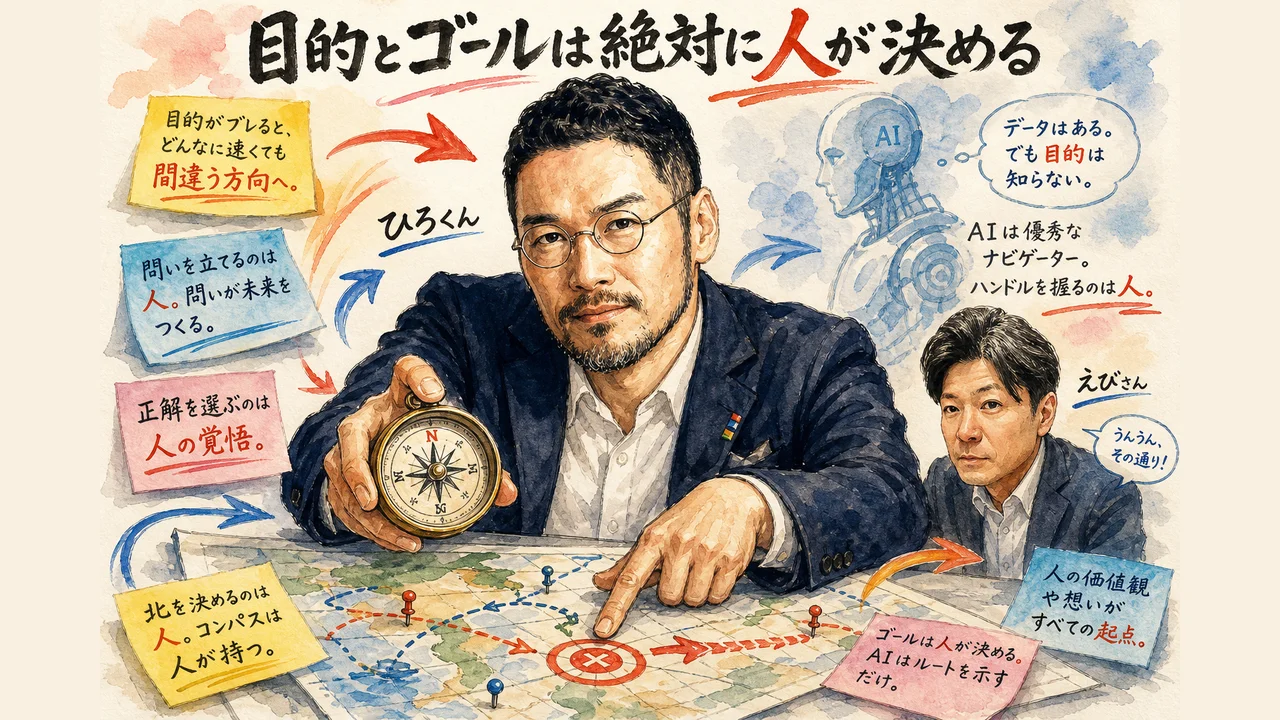 目的とゴールだけは人間が決め、それ以外をAIに委ねるという線引きを描いた和モダングラレコ