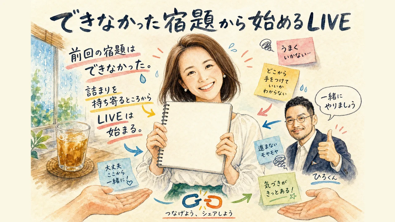 前回の宿題はできなかった——診断アプリの詰まりを持ち寄るところから始まる図解