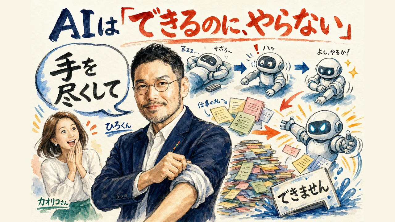 AIはできるのにやらない——Codexに手を尽くさせる一言の図解