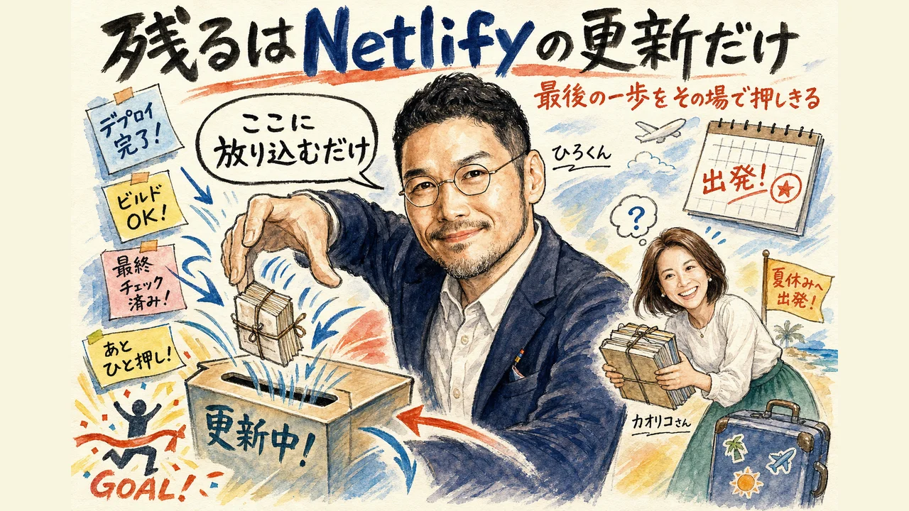 残るはNetlifyの更新だけ——診断アプリ完成までの最後の一歩の図解
