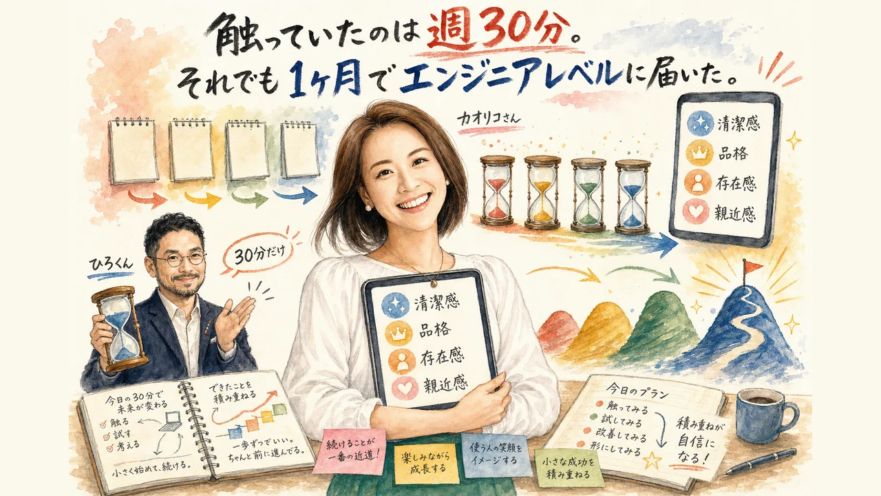 まとめ：触っていたのは週30分。それでも1ヶ月でエンジニアレベルに届いたの図解