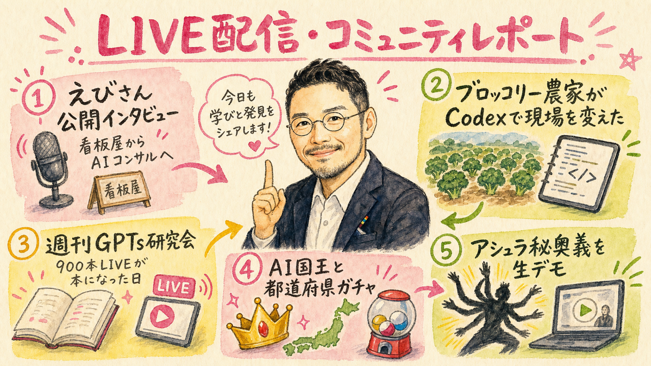 LIVE配信・コミュニティレポート グラフィックレコーディング図解
