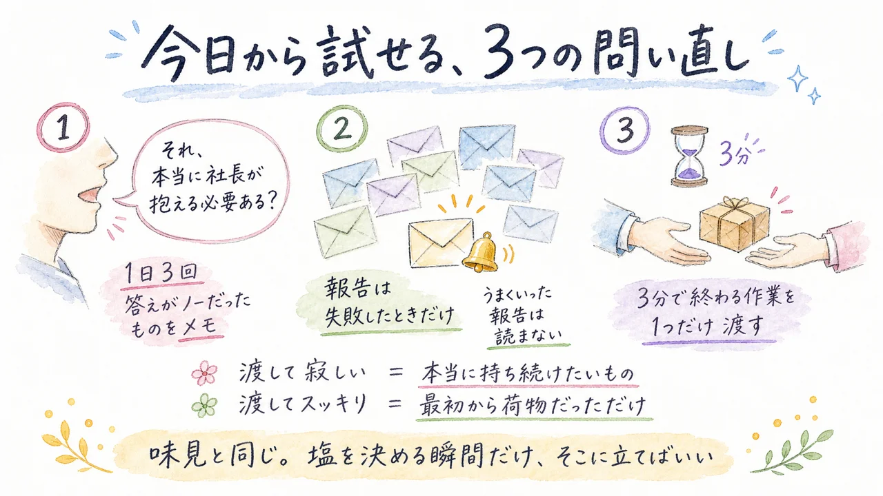 今日から試せる、3つの問い直し