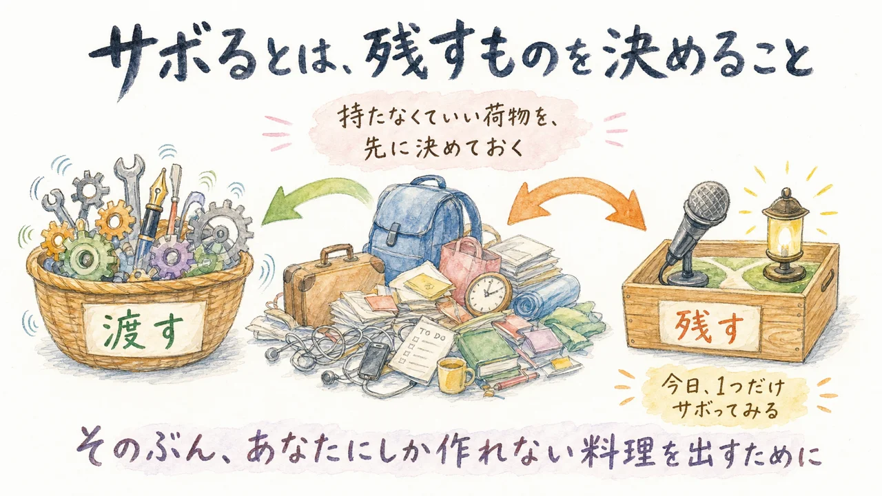 まとめ：サボるとは、残すものを決めること