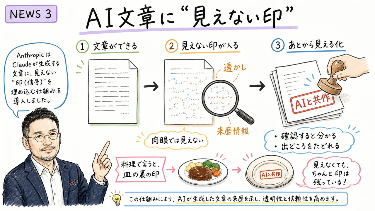 Anthropic Claude透かし開始の図解