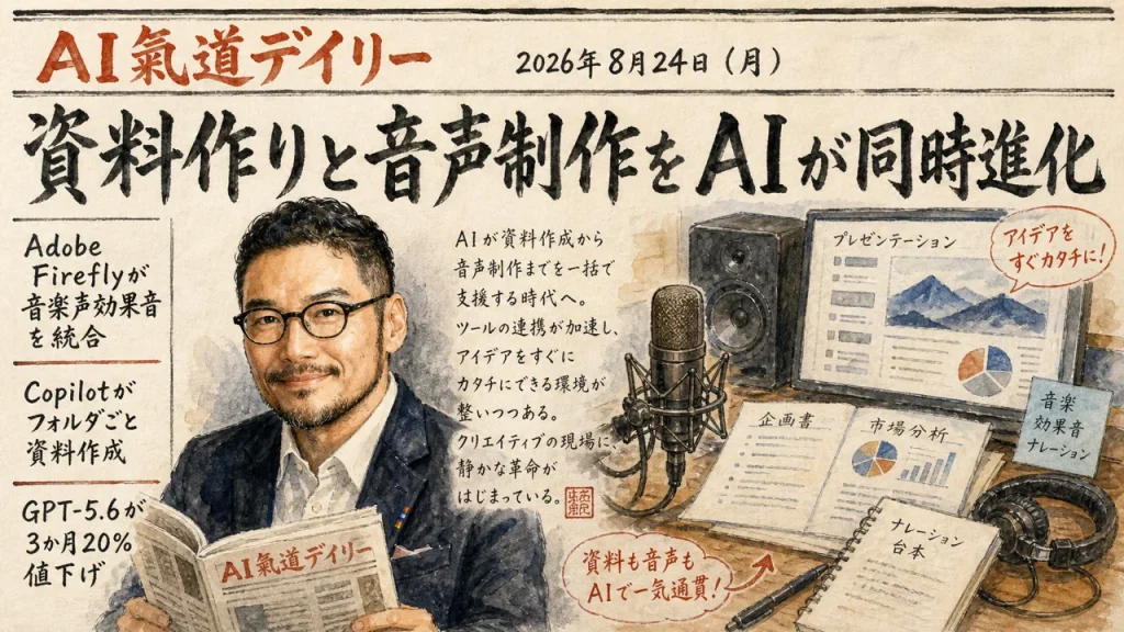 AI氣道デイリー 2026年8月24日号 新聞風アイキャッチ