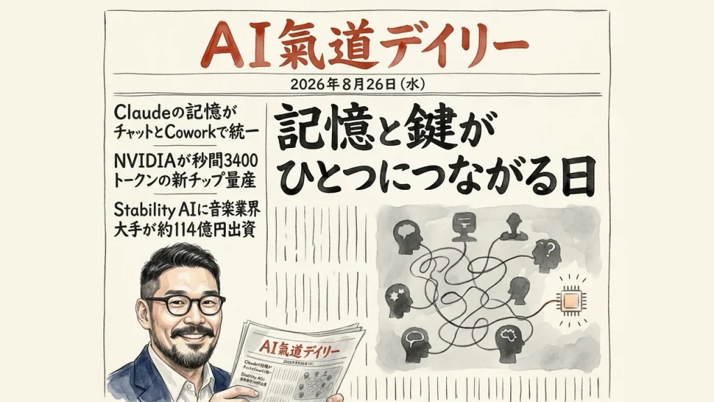 AI氣道デイリー 2026年8月26日号 新聞風アイキャッチ