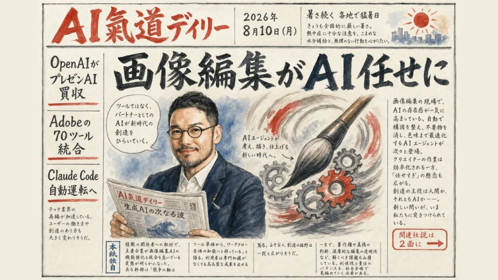 AI氣道デイリー新聞風アイキャッチ:画像編集がAI任せに