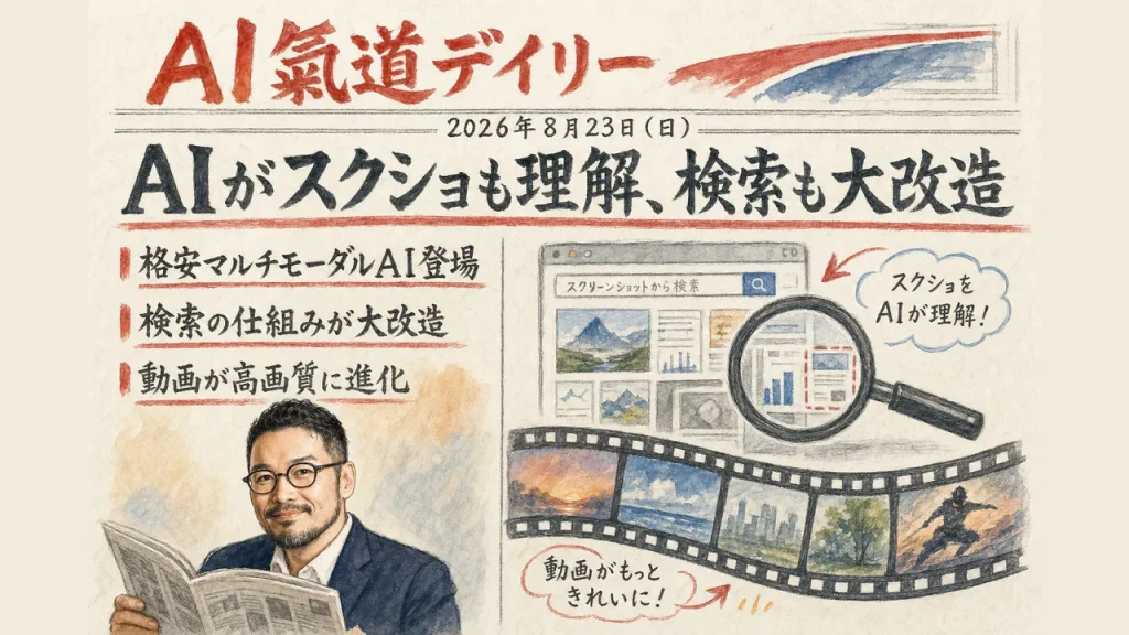 AIがスクショも理解し検索も大改造されるイメージの新聞風アイキャッチ